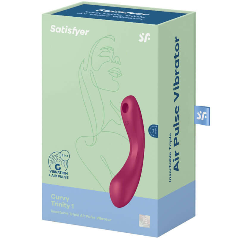 SATISFYER - CURVE TRINITY 1 AIR PULSE VIBRATION VERMELHO - Sexshoptuga  Sexshoptuga 