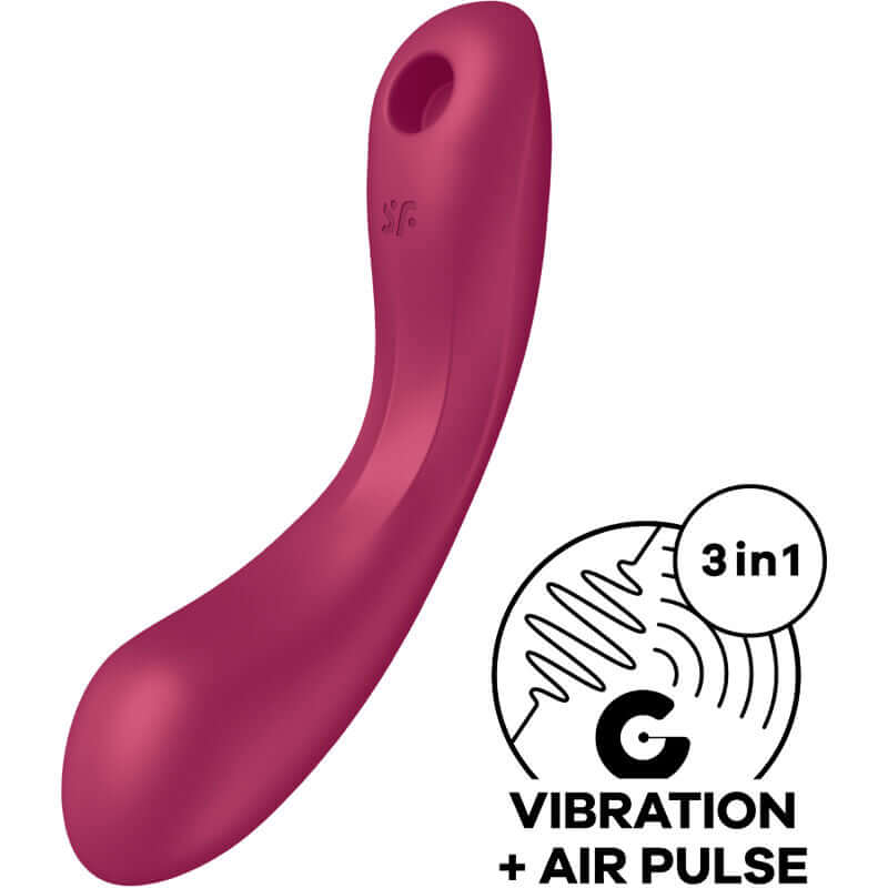 SATISFYER - CURVE TRINITY 1 AIR PULSE VIBRATION VERMELHO - Sexshoptuga  Sexshoptuga 