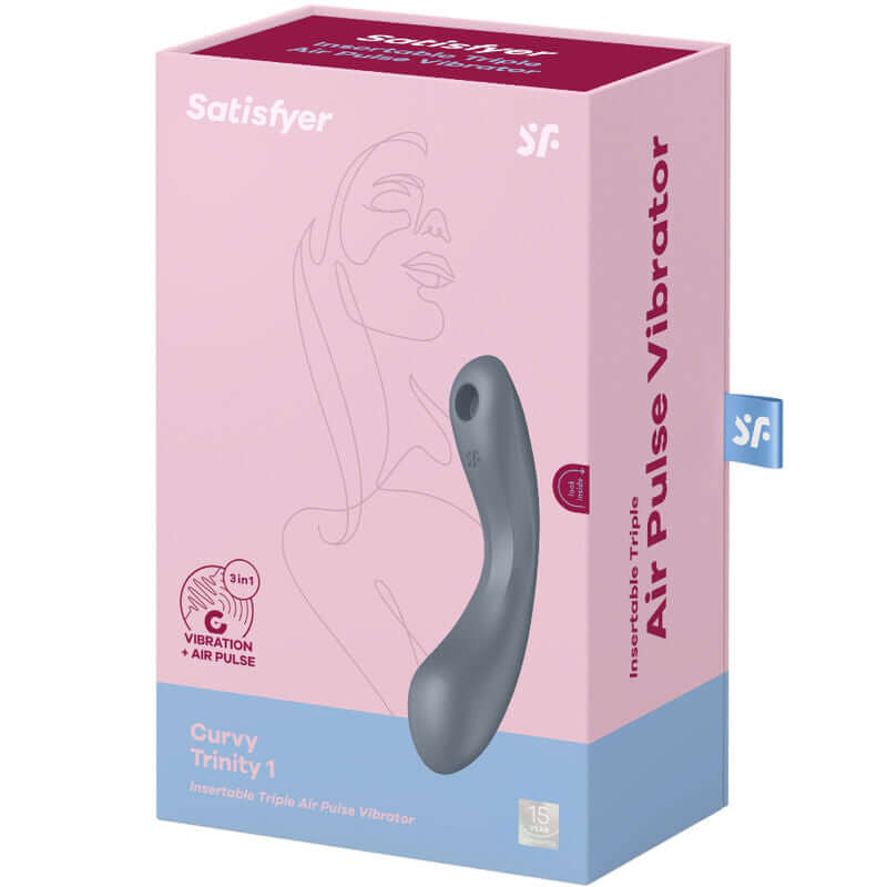 SATISFYER - CURVE TRINITY 1 AIR PULSE VIBRATION VERMELHO - Sexshoptuga  Sexshoptuga 