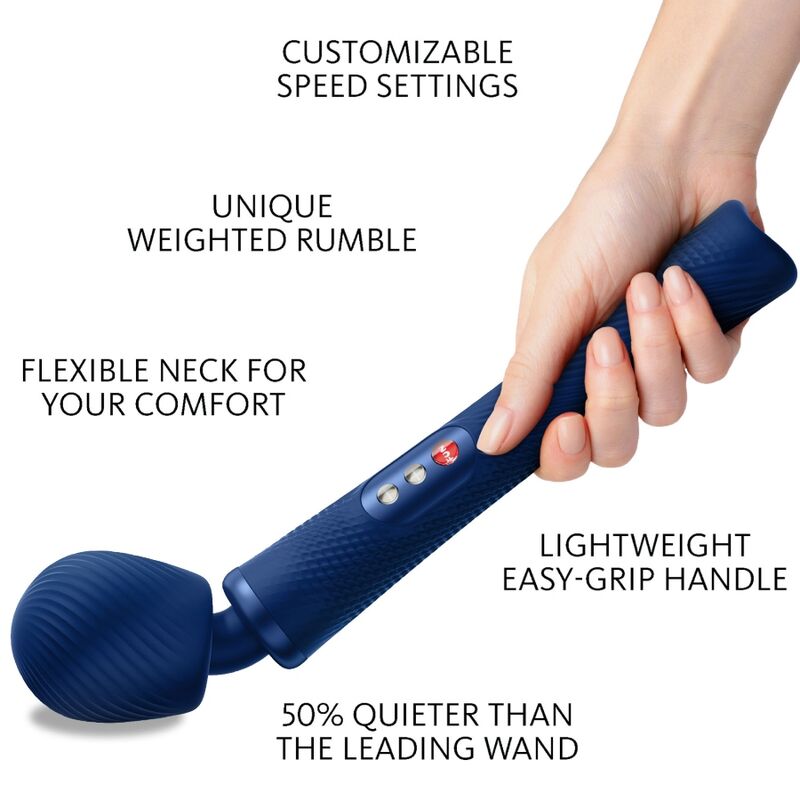 FUN FACTORY - VIM SILICONE RECARREGVEL VIBRANTE PESO RUMBLE WAND MIDNIGHT BLUE - Sexshoptuga  Sexshoptuga 