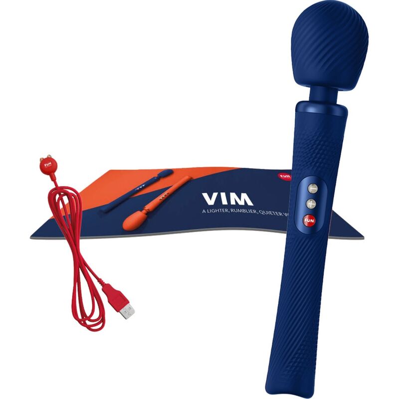 FUN FACTORY - VIM SILICONE RECARREGVEL VIBRANTE PESO RUMBLE WAND MIDNIGHT BLUE - Sexshoptuga  Sexshoptuga 