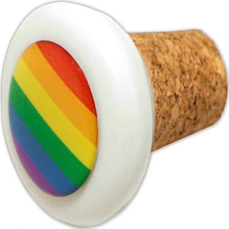 PRIDE - ROLHA REDONDA DE CERMICA DE CORTIA COM BANDEIRA LGBT - Sexshoptuga 