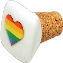 PRIDE - SQUARE CERAMIC CORK STOPPER WITH LGBT FLAG