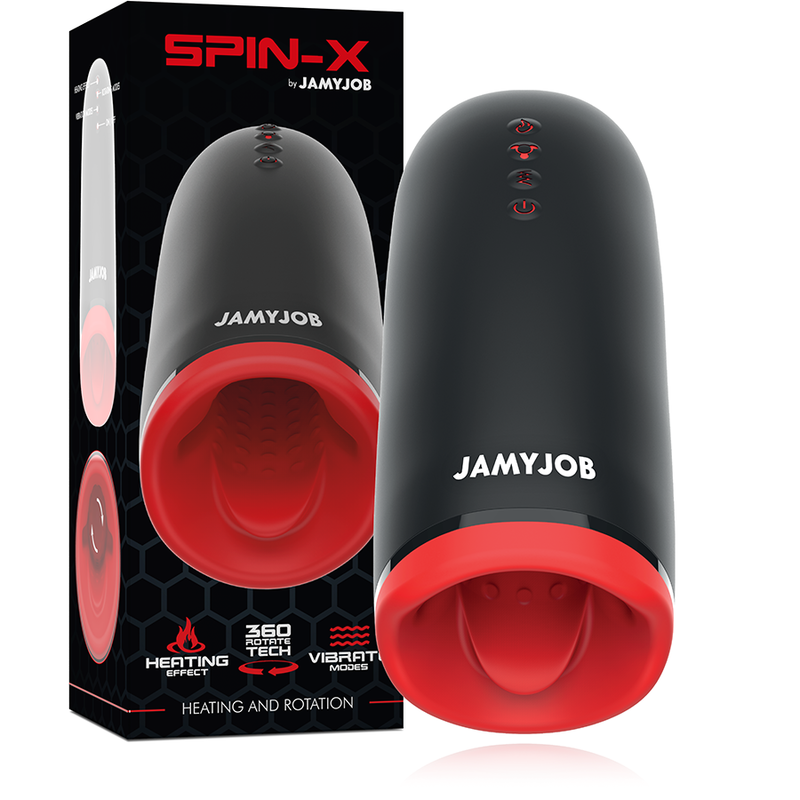 JAMYJOB - MASTURBADOR DE AQUECIMENTO E ROTAO SPIN-X - Sexshoptuga 