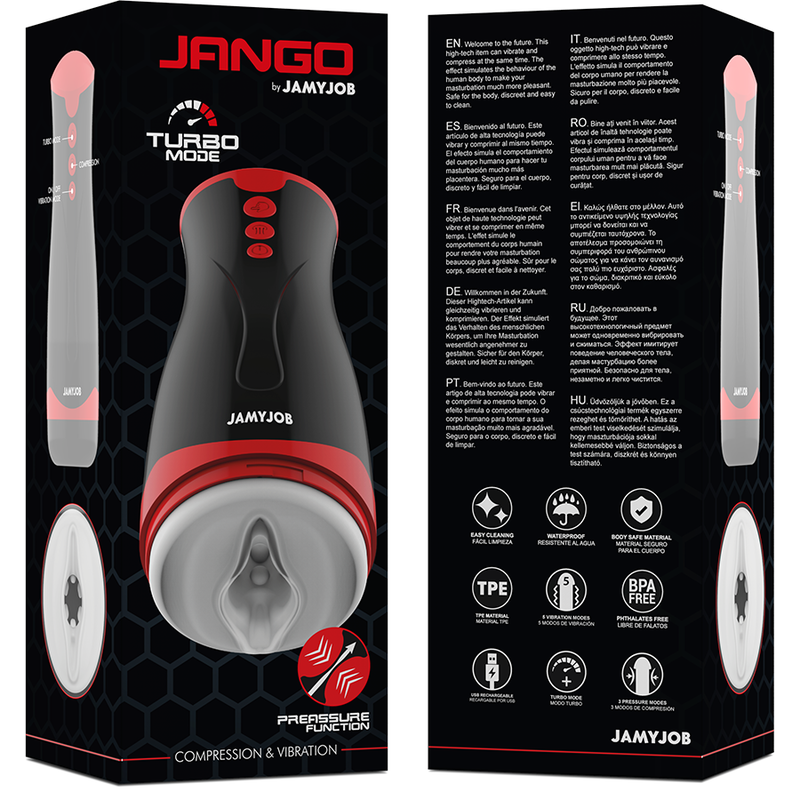 JAMYJOB - MASTURBADOR DE COMPRESSO E VIBRAO JANGO - Sexshoptuga  Sexshoptuga 