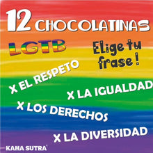 PRIDE - CAIXA DE 12 BARRAS DE CHOCOLATE COM BANDEIRA LGBT