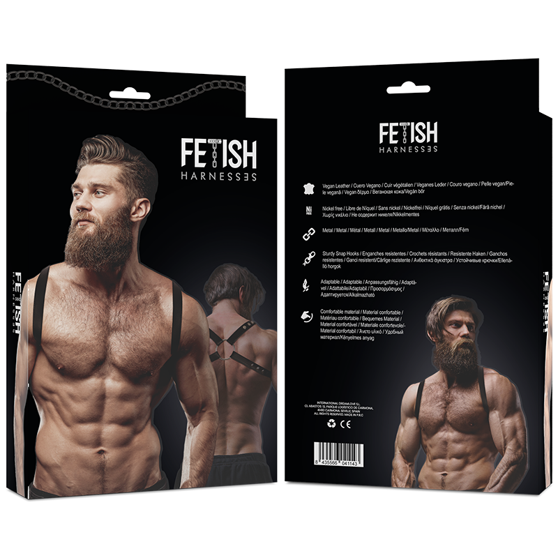 FETISH SUBMISSIVE ATTITUDE - ARNÊS DE COSTAS EM COURO ECO MASCULINO - Sexshoptuga  Sexshoptuga 