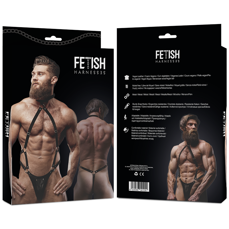 FETISH SUBMISSIVE ATTITUDE - ARNÊS JOCK STRAP DE COURO ECO MASCULINO - Sexshoptuga  Sexshoptuga 