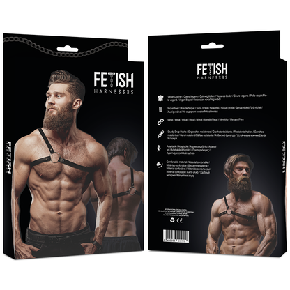 FETISH SUBMISSIVE - ATTITUDE ARNÊS DE COURO ECO DE OMBRO CRUZADO PARA HOMEM - Sexshoptuga 