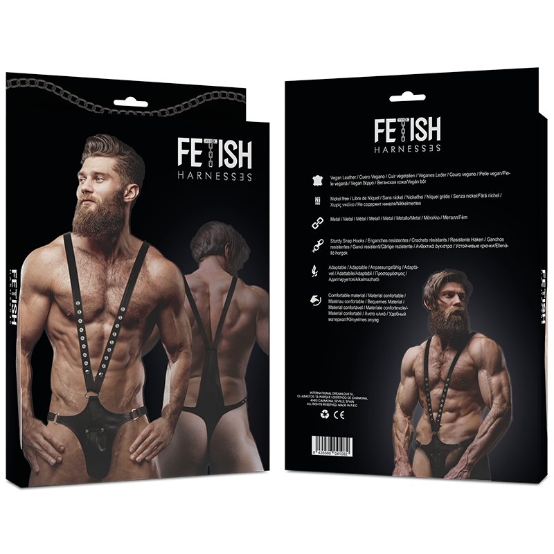 FETISH SUBMISSIVE ATTITUDE - ARNÊS DE COURO ECO EM FORMA DE V PARA HOMEM - Sexshoptuga  Sexshoptuga 