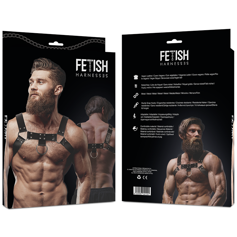 FETISH SUBMISSIVE ATTITUDE - ARNÊS DE PEITO DE COURO ECO MASCULINO - Sexshoptuga 