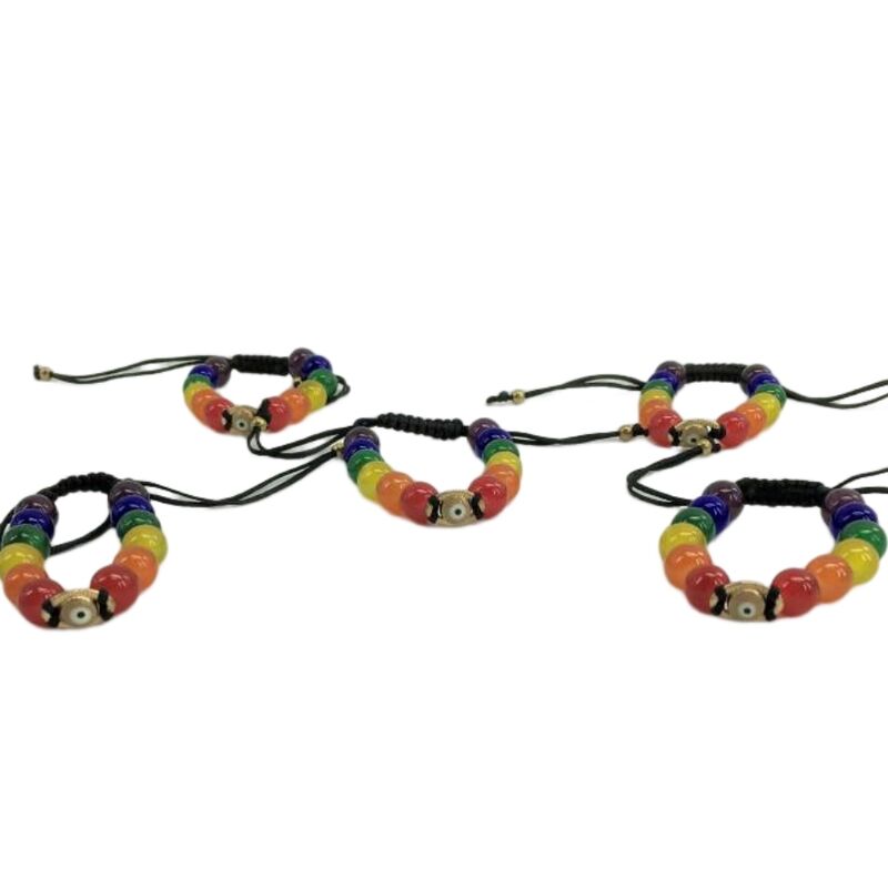 PRIDE - PULSEIRA COM OLHO TURCO E BANDEIRA LGBT - Sexshoptuga 