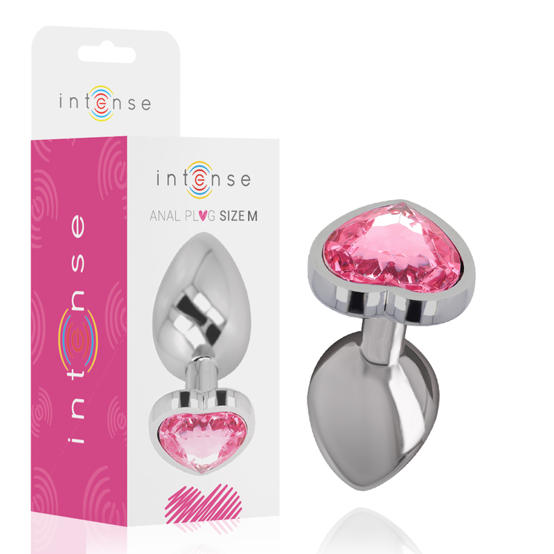 INTENSE - PLUG ANAL DE ALUMÍNIO METAL CORAO ROSA TAMANHO M - Sexshoptuga  Sexshoptuga 