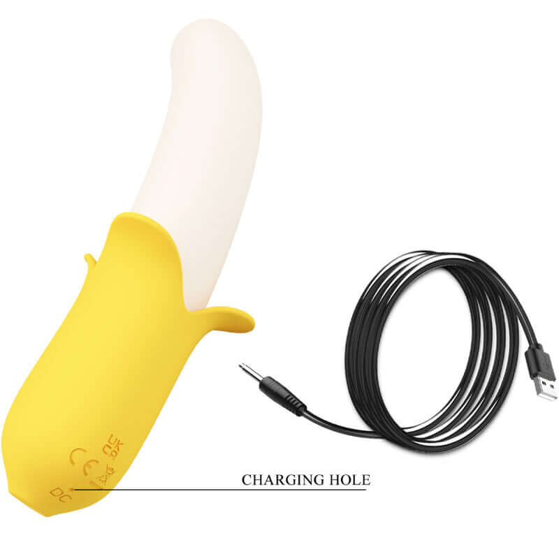 PRETTY LOVE - BANANA GEEK SUPER POWER 7 VIBRAÕES PARA CIMA E PARA BAIXO SILICONE PRETO - Sexshoptuga 