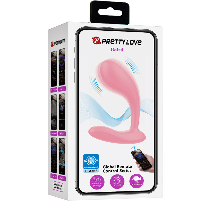 PRETTY LOVE - BAIRD G-SPOT 12 VIBRAÕES RECARREGVEL ROSA APLICATIVO - Sexshoptuga  Sexshoptuga 