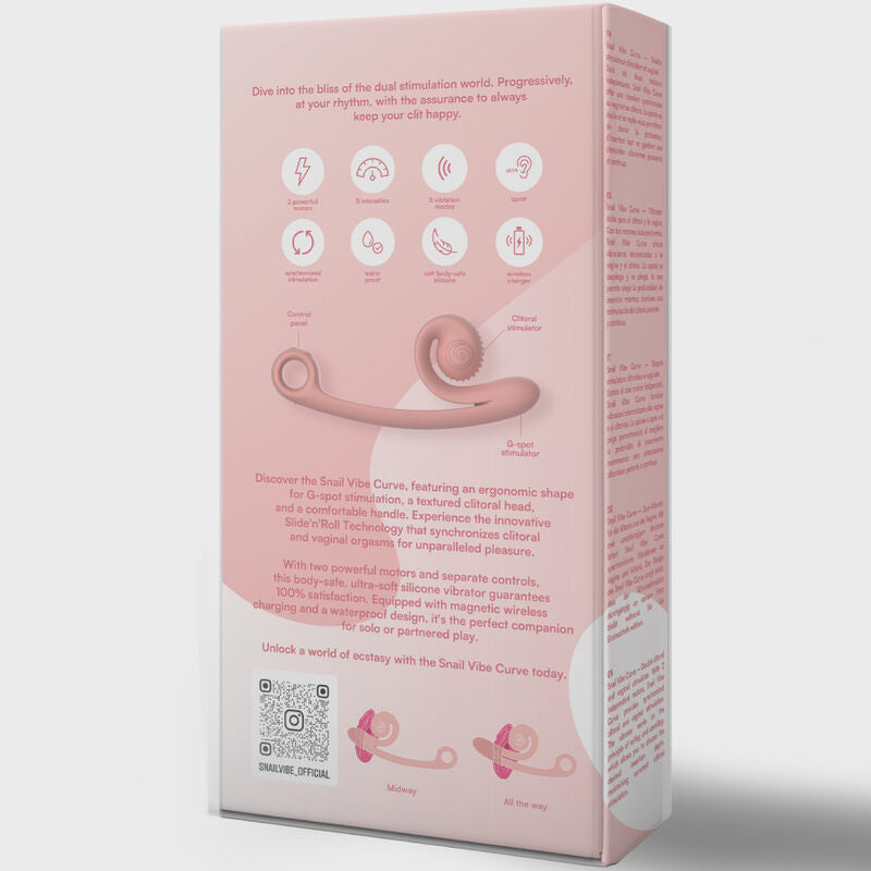 SNAIL VIBE - VIBRADOR CURVA CARACOL VIBE ROSA - Sexshoptuga 