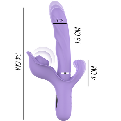 INTENSE - BILLIE MULTIFUNO VIBRADOR RECARREGVEL SUCO E PULSAO ROXO - Sexshoptuga 