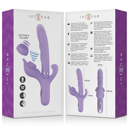 INTENSE - BILLIE MULTIFUNO VIBRADOR RECARREGVEL SUCO E PULSAO ROXO - Sexshoptuga 