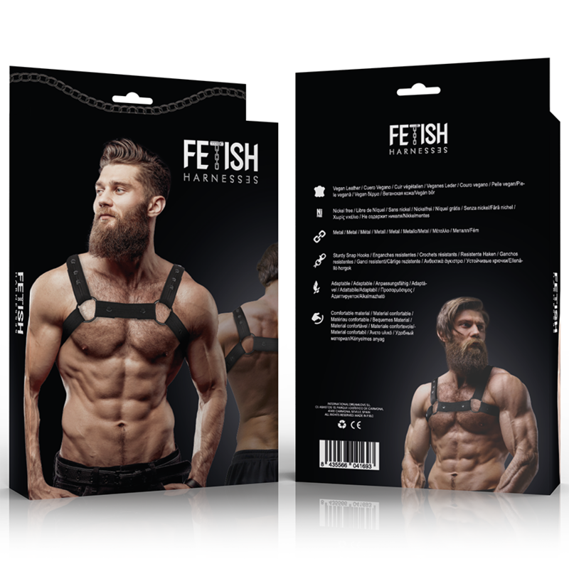 FETISH SUBMISSIVE ATTITUDE - ARNÊS ESPORTIVO DE PEITO DE NEOPRENE AJUSTVEL PARA HOMENS - Sexshoptuga  Sexshoptuga 