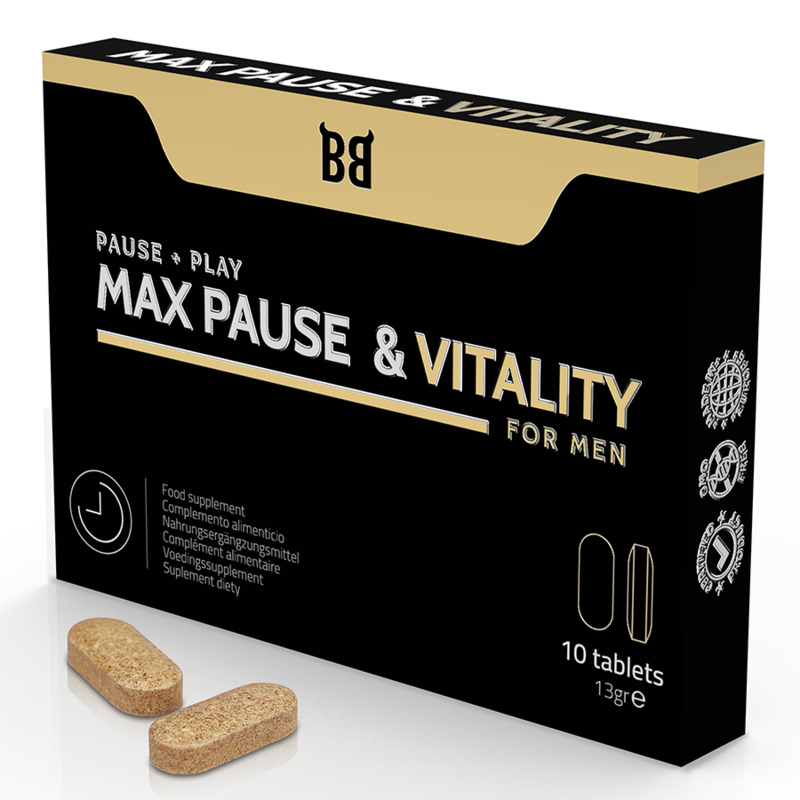 BLACK BULL - MAX PAUSE E RETARDANTE DE VITALIDADE PARA HOMENS 10 CÁPSULAS - Sexshoptuga Sexshoptuga 