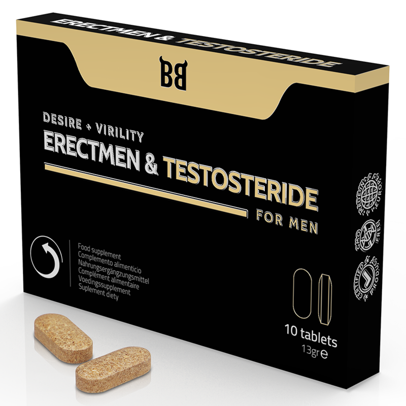 BLACK BULL - ERECTMEN & PODER DE TESTOSTERIDA E TESTOSTERONA PARA HOMENS 10 CÁPSULAS - Sexshoptuga Sexshoptuga 