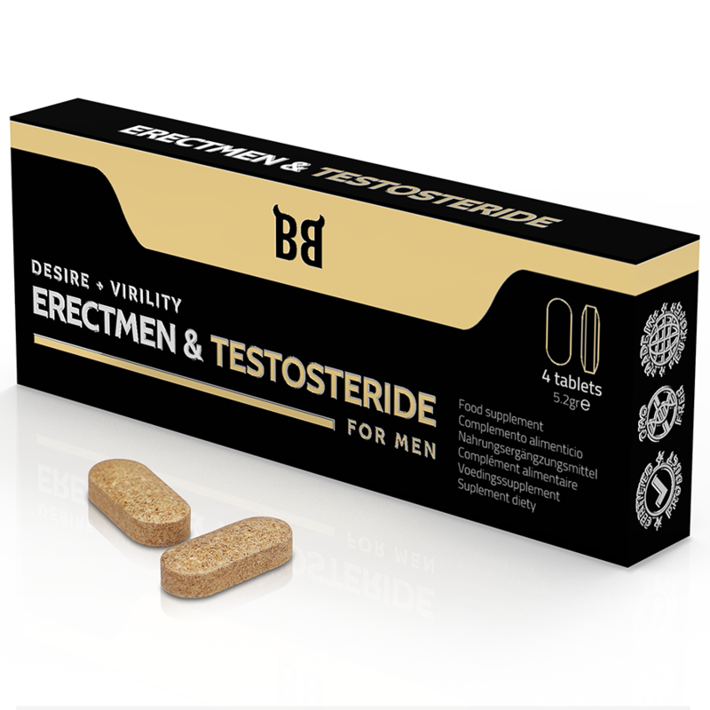 BLACK BULL - ERECTMEN & PODER DE TESTOSTERIDA E TESTOSTERONA PARA HOMENS 4 CÁPSULAS - Sexshoptuga Sexshoptuga 