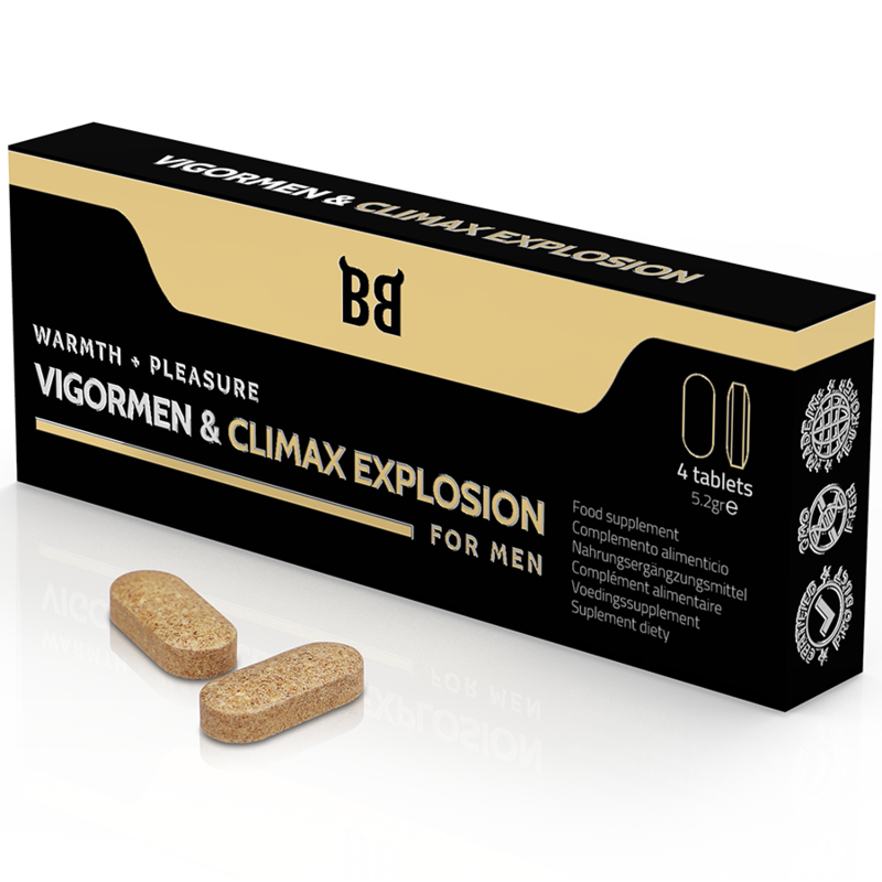 BLACK BULL - VIGORMEN & CLIMAX EXPLOSION MAIOR PRAZER PARA HOMENS 4 CÁPSULAS - Sexshoptuga Sexshoptuga 