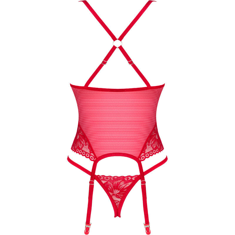 OBSESSIVE - LACELOVE CORSET VERMELHO XS/S - Sexshoptuga 