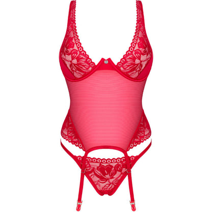 OBSESSIVE - LACELOVE CORSET VERMELHO XS/S - Sexshoptuga 