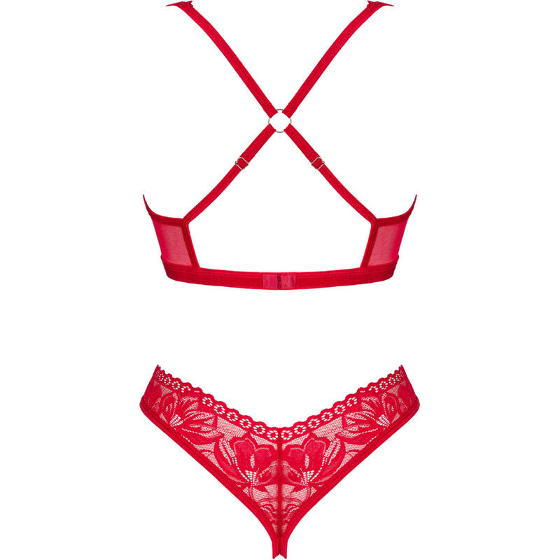 OBSESSIVE - CONJUNTO LACELOVE DUAS PEAS CUPLESS VERMELHO XS/S - Sexshoptuga 