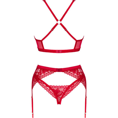 OBSESSIVE - CONJUNTO LACELOVE TRÊS PEAS VERMELHO XS/S - Sexshoptuga 