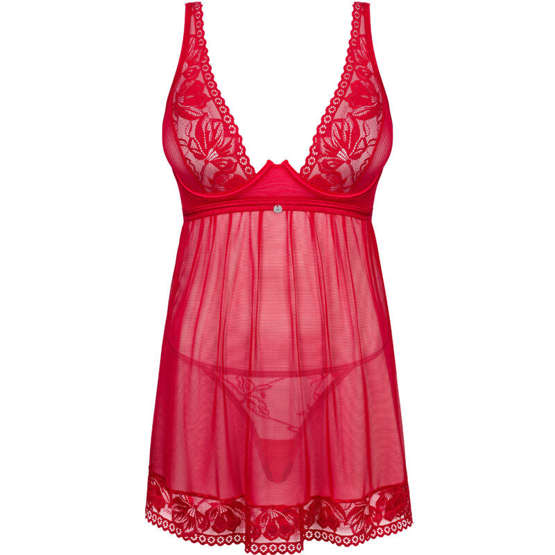 OBSESSIVE - LACELOVE BABYDOLL & TANGA VERMELHA M/L - Sexshoptuga  Sexshoptuga 