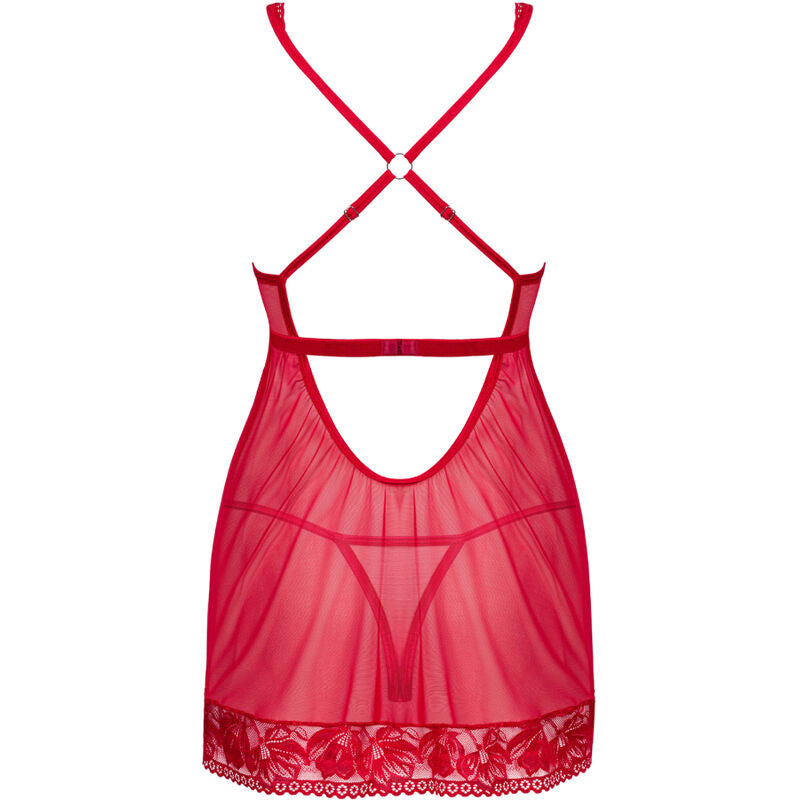 OBSESSIVE - LACELOVE BABYDOLL & TANGA VERMELHA M/L - Sexshoptuga  Sexshoptuga 