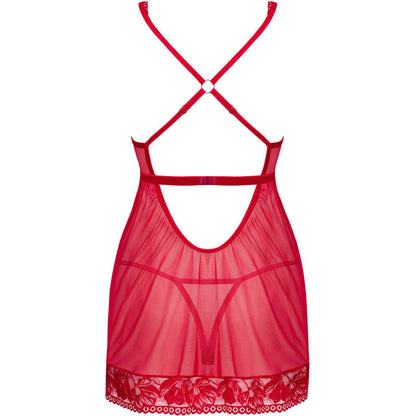 OBSESSIVE - LACELOVE BABYDOLL & TANGA VERMELHA M/L - Sexshoptuga 