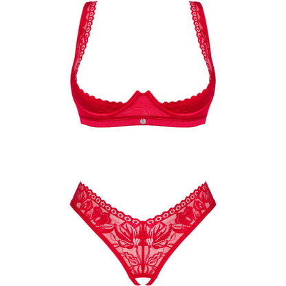 OBSESSIVE - CONJUNTO LACELOVE DUAS PEAS CUPLESS VERMELHO XS/S - Sexshoptuga 