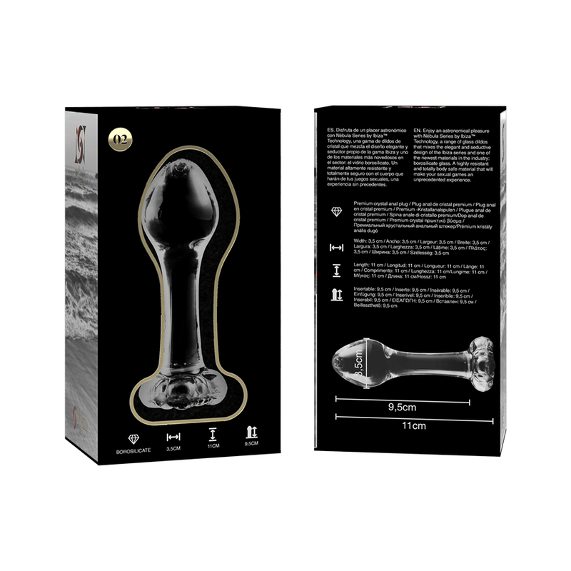 NEBULA SERIES BY IBIZA - MODELO 2 ANAL PLUG VIDRO BOROSILICADO TRANSPARENTE 11 CM -O- 3.5 CM - Sexshoptuga  Sexshoptuga 