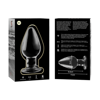 NEBULA SERIES BY IBIZA - MODELO 3 ANAL PLUG VIDRO BOROSILICADO TRANSPARENTE 11 CM -O- 5 CM - Sexshoptuga 