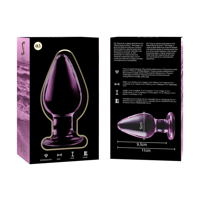 NEBULA SERIES BY IBIZA - MODELO 3 ANAL PLUG VIDRO BOROSILICADO TRANSPARENTE 11 CM -O- 5 CM - Sexshoptuga  Sexshoptuga 