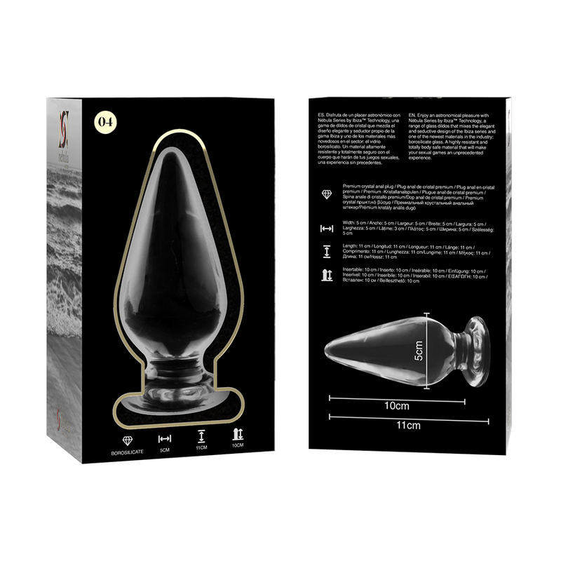 NEBULA SERIES BY IBIZA - MODELO 4 ANAL PLUG VIDRO BOROSILICADO TRANSPARENTE 11 CM -O- 5 CM Sexshoptuga 