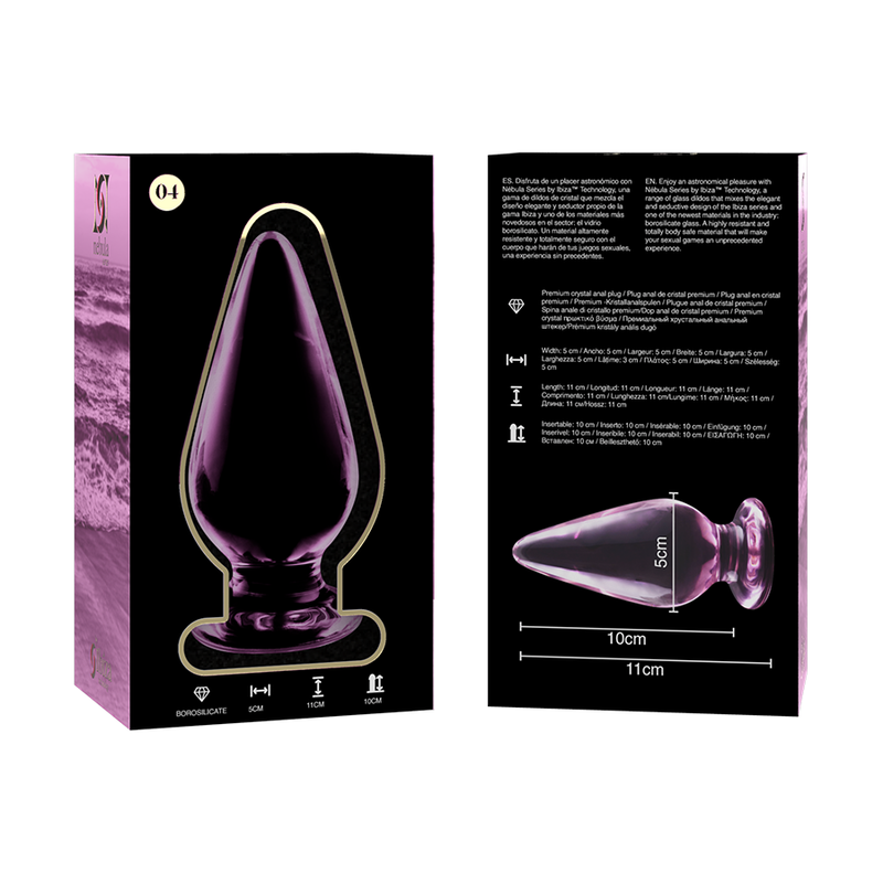 NEBULA SERIES BY IBIZA - MODELO 4 ANAL PLUG VIDRO BOROSILICADO TRANSPARENTE 11 CM -O- 5 CM Sexshoptuga 