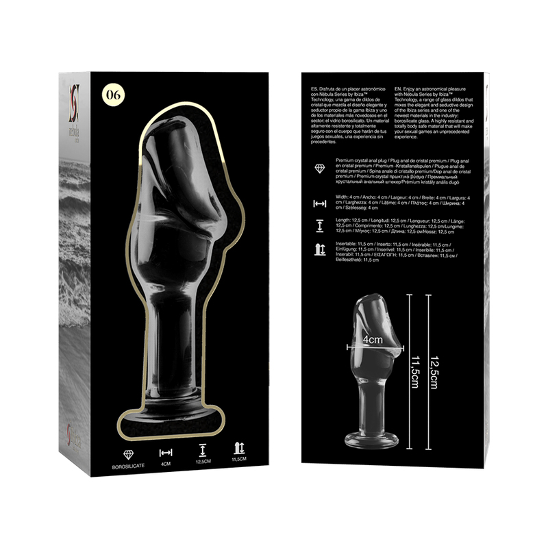 NEBULA SERIES BY IBIZA - MODELO 6 ANAL PLUG VIDRO BOROSILICADO TRANSPARENTE 12.5 CM -O- 4 CM - Sexshoptuga  Sexshoptuga 