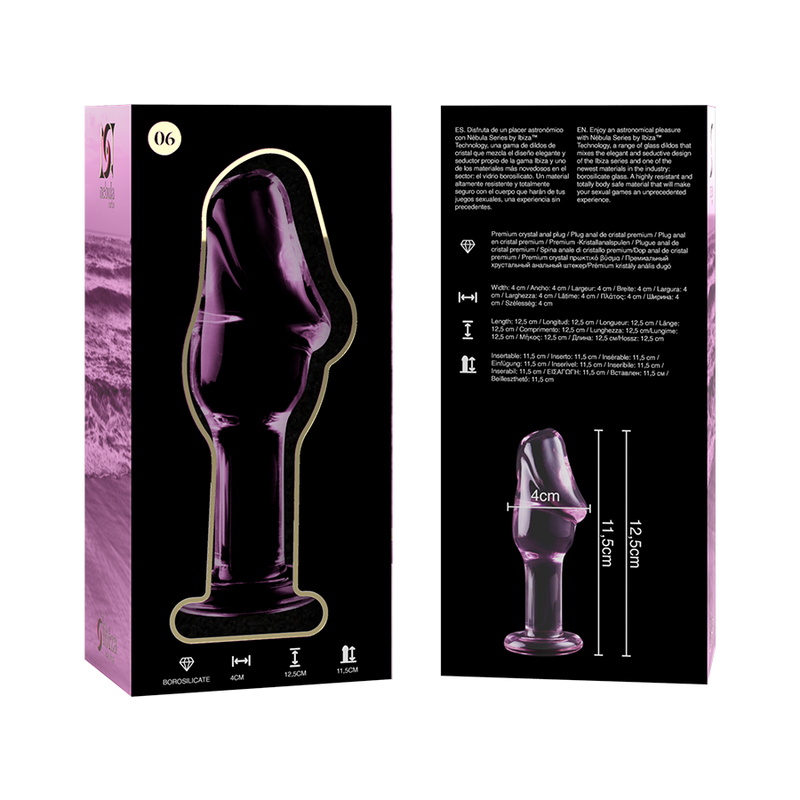 NEBULA SERIES BY IBIZA - MODELO 6 ANAL PLUG VIDRO BOROSILICADO TRANSPARENTE 12.5 CM -O- 4 CM - Sexshoptuga  Sexshoptuga 