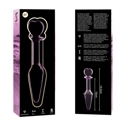 NEBULA SERIES BY IBIZA - MODELO 7 ANAL PLUG VIDRO BOROSILICADO TRANSPARENTE 13.5 CM -O- 3 CM - Sexshoptuga 