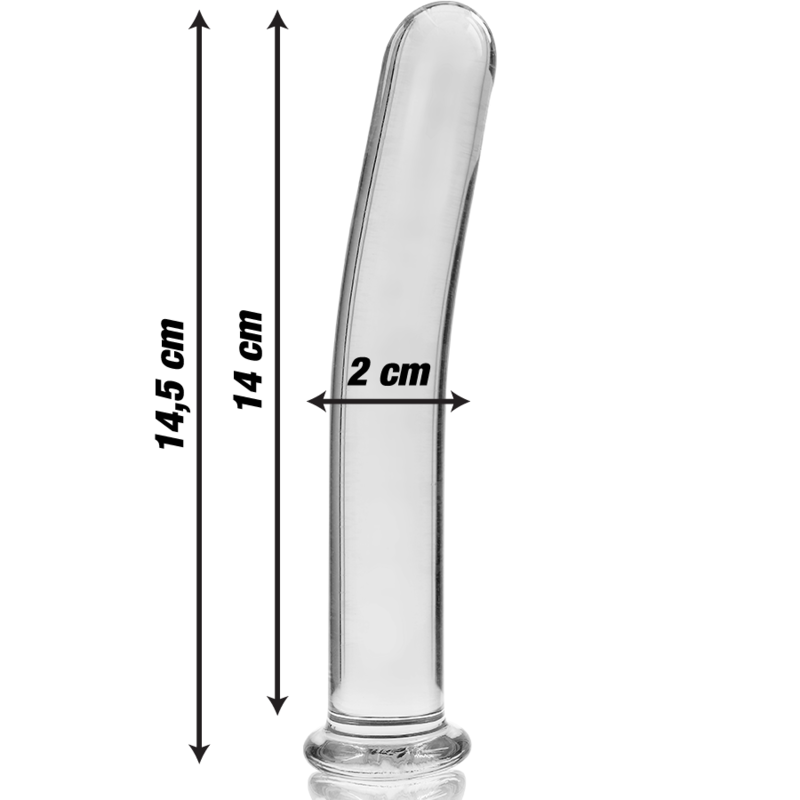 NEBULA SERIES BY IBIZA - MODELO 8 DILDO VIDRO BOROSILICADO TRANSPARENTE 14.5 CM -O- 2 CM - Sexshoptuga  Sexshoptuga 