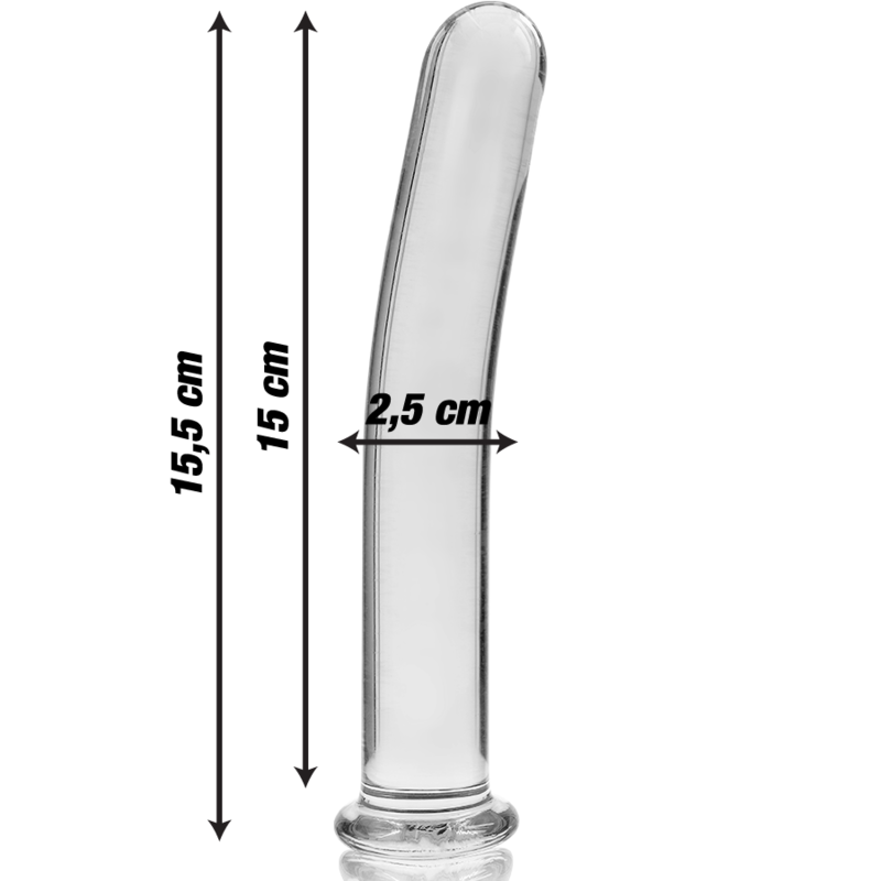 NEBULA SERIES BY IBIZA - MODELO 9 DILDO VIDRO BOROSILICADO TRANSPARENTE 15.5 CM -O- 2.5 CM - Sexshoptuga  Sexshoptuga 