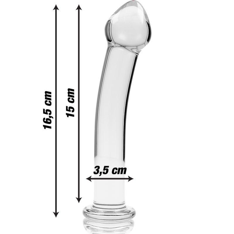 NEBULA SERIES BY IBIZA - MODELO 11 DILDO VIDRO BOROSILICADO TRANSPARENTE 16 CM -O- 3 CM Sexshoptuga 