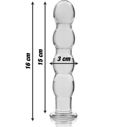 NEBULA SERIES BY IBIZA - MODELO 10 DILDO VIDRO BOROSILICADO TRANSPARENTE 16.5 CM -O- 3.5 CM - Sexshoptuga 