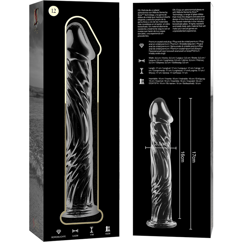 NEBULA SERIES BY IBIZA - MODELO 12 DILDO VIDRO BOROSILICADO TRANSPARENTE 17 CM -O- 3.5 CM Sexshoptuga 