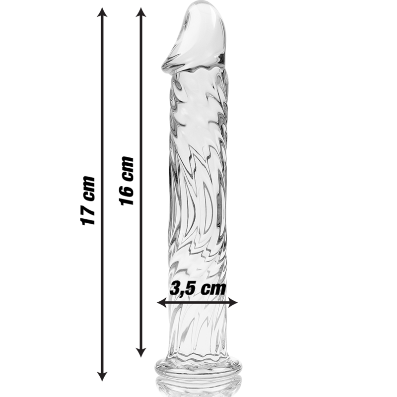 NEBULA SERIES BY IBIZA - MODELO 12 DILDO VIDRO BOROSILICADO TRANSPARENTE 17 CM -O- 3.5 CM Sexshoptuga 