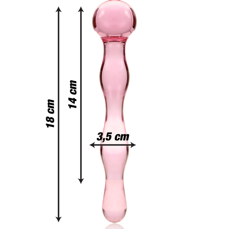 NEBULA SERIES BY IBIZA - MODELO 13 DILDO VIDRO BOROSILICADO TRANSPARENTE 18 CM -O- 3.5 CM - Sexshoptuga  Sexshoptuga 